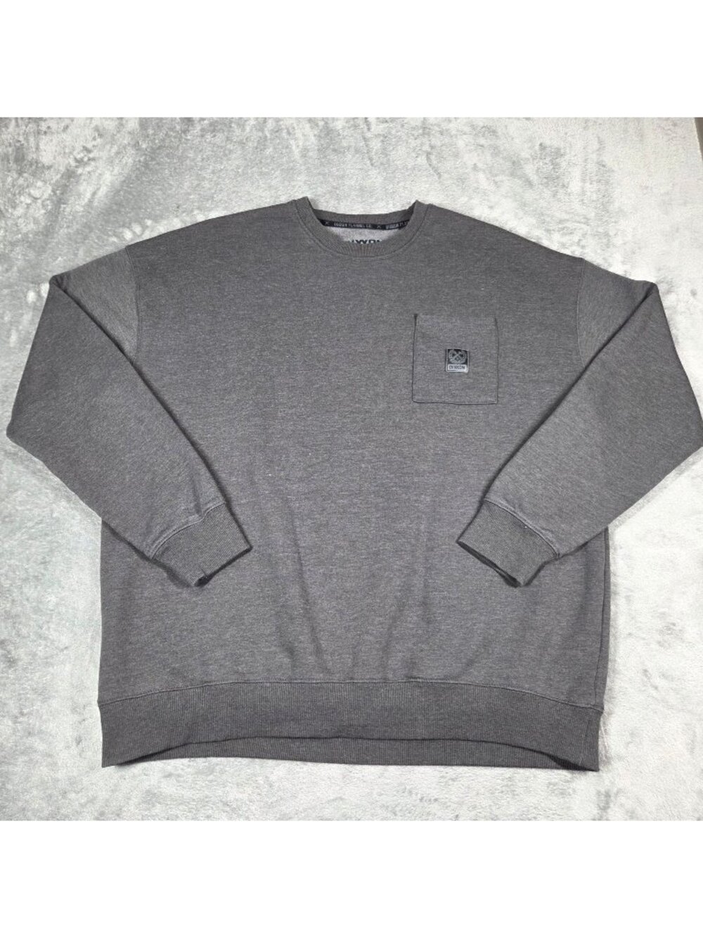 Dixxon Flannel Sweatshirt Mens 3X Gray Pocket Crewneck Pullover 3XL